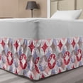 thumbnail image 1 of Floral Bed Skirt, Illustration of Circles Formed of Polka Dots Romantic Roses and Branches, Elastic Bedskirt Dust Ruffle Wrap Around for Bedding Decor, 4 Sizes, Multicolor, by Ambesonne, 1 of 2