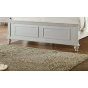 Bed Frame White Color Queen Size Bed Bedroom Furniture High Panel Headboard Footboard Plywood 1pc Bedframe