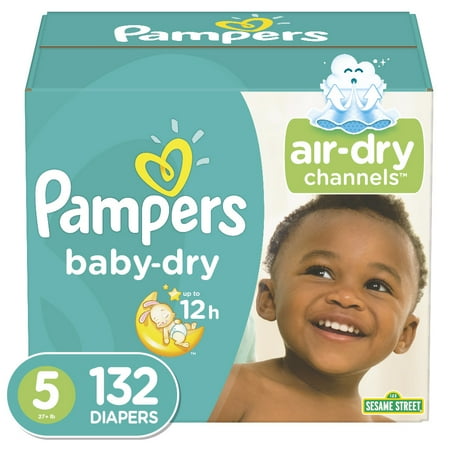 Pampers Baby-Dry Extra Protection Diapers, Size 5, 132 ct