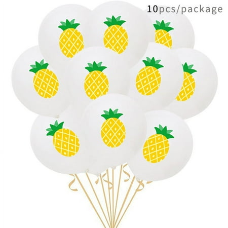 Hawaii Party Decorated Pineapple Flamingo Turtle Leaves Latex Balloons 10pcs