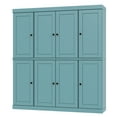 thumbnail image 3 of Palace Imports Solid Wood Pantry Cabinet - 71.5" Tall, 65" Wide Freestanding Cupboard Organizer with 2-Drawer Kit & Adjustable Shelves – Aqua, Renewable Eco-Friendly 100% Wood, Made in Brazil, 3 of 6