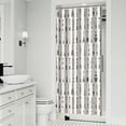 thumbnail image 2 of Small Stall Narrow Shower Curtain 36"W x 72"L – Tropical Bohemian Leaves, Mid-Century Abstract Boho Botanical Bathroom Decor, Vintage Floral Palm Leaf Pattern, Rustic Tribal Folk Style, 2 of 5