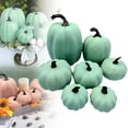 thumbnail image 2 of WMGHA 7PCS Fake Pumpkins for Decorating, Faux Pumpkins Fall Harvest Decor, Halloween Decorations, Thanksgiving Table Centerpieces and Baby Shower Decor, Pink/Blue, 2 of 9
