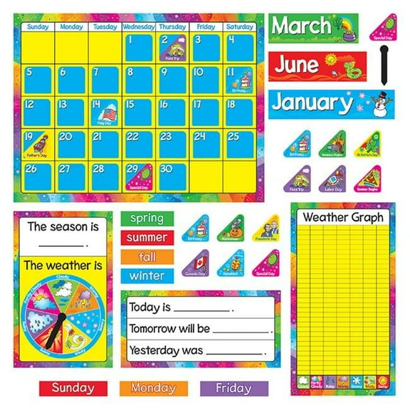 Trend Enterprises  Bulletin Board Set Year Round Calendar - Grade Pk-3 - Set of 2