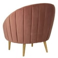 thumbnail image 4 of Safavieh Couture Home Razia Retro Glam Dusty Rose Pink Velvet Channel Tufted Tub Chair, 4 of 5