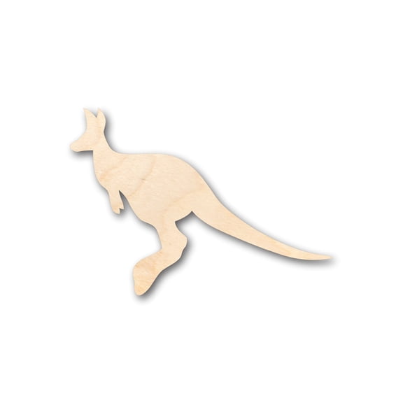 Unfinished Wood Kangaroo Australian Wildlife Shape - Craft - up to 36" DIY 1" / 1/4"