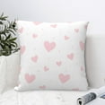 thumbnail image 6 of YFYANG Square Decorative Throw Pillow Case (Without Pillow Insert), Pink Cute Heart Doodle Bedroom Sofa Car Cushion Cover, 22"x22", 6 of 9