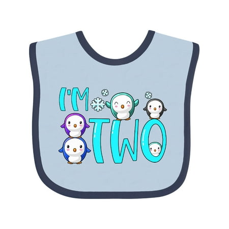 

Inktastic I m 2 Cute Penguin Birthday Party Gift Baby Boy or Baby Girl Bib