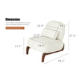 thumbnail image 2 of LiviNest Compact Accent Chair for Small Spaces: 28.4" Wide Armless Chair - 250lb Capacity & 15° Ergonomic Back for Apartment Living Room Bedroom Balcony - White Velvet Fabric with Solid Wood Legs, 2 of 6