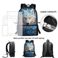 thumbnail image 6 of Uorisanigo Cool Wolf School Backpack Bag for Boys Girls 6-12 Year Kids Backpack Large Capacity Sports Casual Daypack Travel Backpacks with Zipped Front Pocket, 6 of 6
