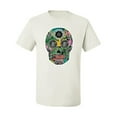 thumbnail image 2 of Day Of The Dead Calavera Skull Colorful Trippy | Mens Pop Culture Graphic T-Shirt, White, 5XL, 2 of 4