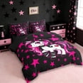 thumbnail image 2 of Erosebridal Unicorn Girls 7-Piece Twin Bedding Sets For Unicorn Lovers,Cute Pink Stars Print Bedding Comforter Set For Kids,Reversible Black, 2 of 7