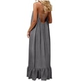 thumbnail image 7 of Xdegoge Halter Neck Dress for Women Loose Fit Sleeveless Flowy Maxi Dresses Ruffle Hem Casual Dresses Solid Color Summer Beach Vacation, 7 of 7