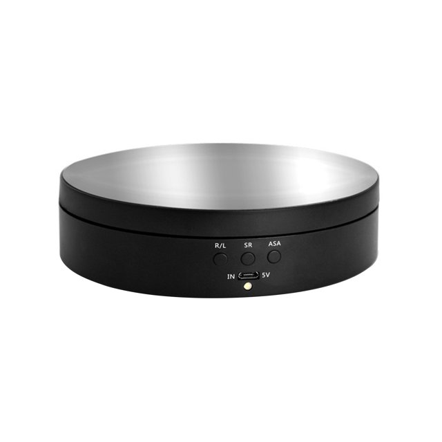 Motorized Turntable Adjustable Speed USB/Battery Powered 138mm 360 Degree Electric Rotating Stand for Jewelry-Black B