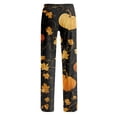 thumbnail image 5 of Girly Bow Pumpkin Halloween Pajama Pants for Women, Adjustable Drawstring Lounge Bottoms with Ghost & Web Print, Soft Polyester Sleep Trousers, 1 Pair Dark Gray S, 5 of 5