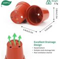 thumbnail image 2 of 100 Pcs Pots de Pépinière en Plastique de 2 Pouces, Pots de Semis et de Coupe pour Plantes Succulentes Rouges 2 Pouces, 2 of 7