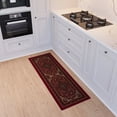 thumbnail image 2 of Ottomanson Medallion Bathroom Runner Rug 20" x 53" - Non Slip Low Pile Carpet, Red, 2 of 13