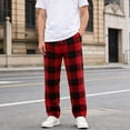 thumbnail image 2 of ibiyuan Mens Pajama Pants Set Cotton Lightweight Plaid Sleep & Lounge 3-Pack PJ Bottoms with Pockets and Button Fly, 2 of 9