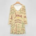 thumbnail image 4 of Jesus, Biblical References Long Sleeve Dresses For Women Vintage Elegant Party Dress Oversized V-neck Dress S-8XL, 4 of 7