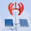 thumbnail image 5 of Wind Turbine Vertical Axis Wind Turbine | Hybrid Wind Solar System with Controller, Flange Plate | 400W 12 V/24 V 5 Leaves Windmill Generator Kit for Home, Farm, RV for Hybrid Wind Solar System, 5 of 9