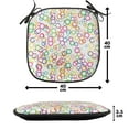 thumbnail image 4 of Rainbow Chair Seating Cushion Set of 4, Circles Rainbow Party Gatherings Summertime Joy Spectrum Round, Seat Pads for Office with Anti-slip Backing, 16"x16", Lavender Salmon, by Ambesonne, 4 of 7