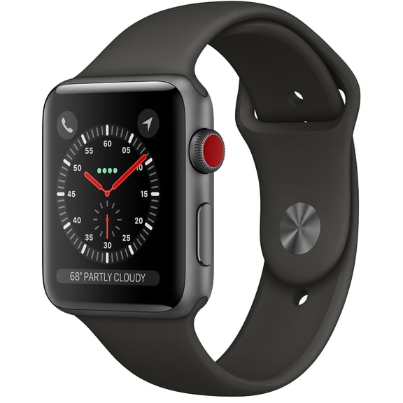Apple Watch Series 3 GPS, 42mm Space Gray Aluminum Case with Black Sport Band