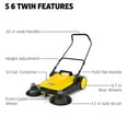 Karcher S6 Twin Push Sweeper, 10 Gallon, Sweeps Sidewalk, Street