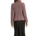 thumbnail image 3 of BLAZER DE TWEED PARA MUJER CHIC INSPIRADOR CON SOLAPA EN V Y MANGAS LARGAS, ELEGANTE Y CASUAL DE NEGOCIOS, TALLA XL, ROJO Y NEGRO, 3 of 6