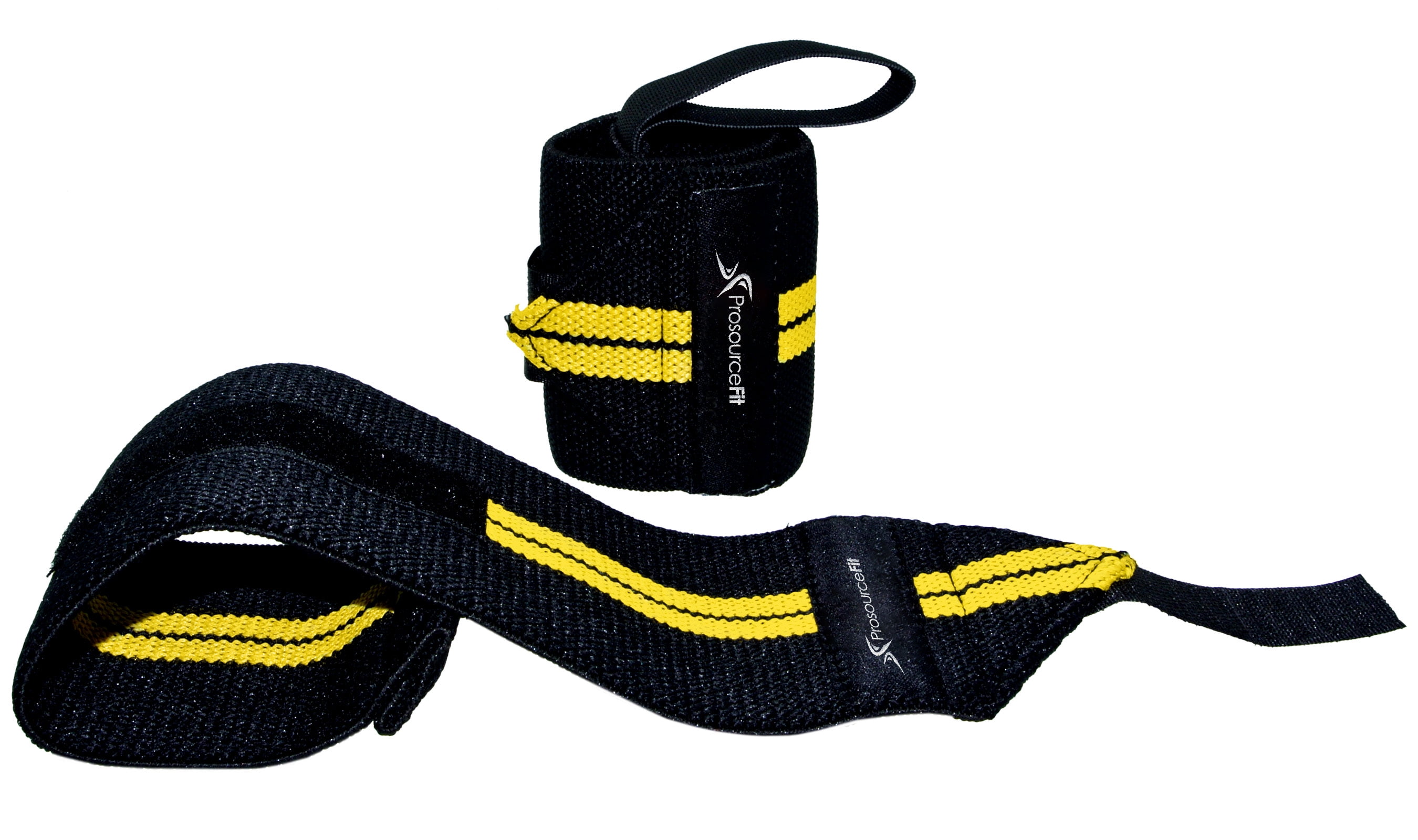 ProsourceFit Weightlifting Wrist Wraps Adjustable Pair with Thumb Loops