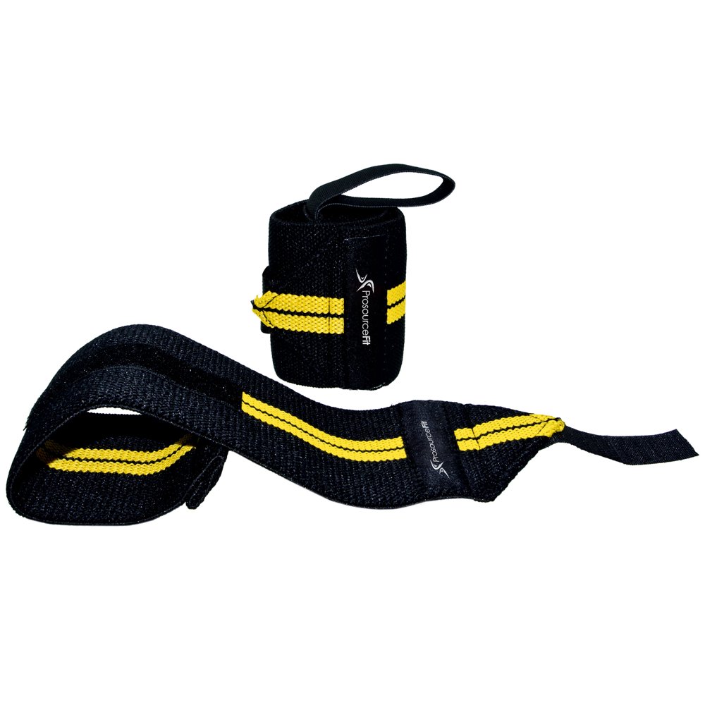 ProsourceFit Weightlifting Wrist Wraps Adjustable Pair with Thumb Loops