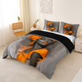 thumbnail image 3 of Castle Fairy Modern African Woman Bedding,Watercolor Artwork Duvet Cover Full,Gray Orange,Black Reversible,3pcs,No Comforter,1 Duvet Cover and 2 Pillowcases, 3 of 6