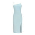 thumbnail image 6 of Bigersell Plus Size Tank Dress Fashion Women Summer Casual Backless Solid Color Sleeveless Backless Dress Tall Sun Dress Style 25708, Female Ankle Length Dresses Blue S, 6 of 9