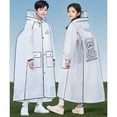 thumbnail image 2 of Gelikeya Kids Rain Poncho Hooded Raincoat Boys Girls 10-16 Years Cartoon Bear Waterproof Reusable Outdoor Rain Wear (White, 10-12 Years), 2 of 4