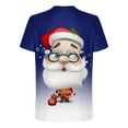thumbnail image 4 of IROINNID Christmas T-shirt for Men Funny Santa Print Shirt Short Sleeve Crewneck Xmas Gift Tops,Blue, 4 of 4