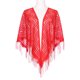thumbnail image 2 of Chales y envolturas INSPIRAR CHIC para vestidos de noche, bufandas triangulares de encaje con flecos para bodas y fiestas formales 70.9"x27.6" Rojo, 2 of 5