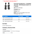 thumbnail image 2 of Front Strut Assembly Set 2 - Compatible with 1999 - 2003 Mitsubishi Galant 2.4L 4-Cylinder 2000 2001 2002, 2 of 2