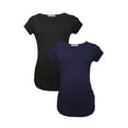thumbnail image 4 of LVMA2000 - 2 Pack - Premium Soft Cotton - Women Maternity T-Shirt - 2 Piece Set, 4 of 13