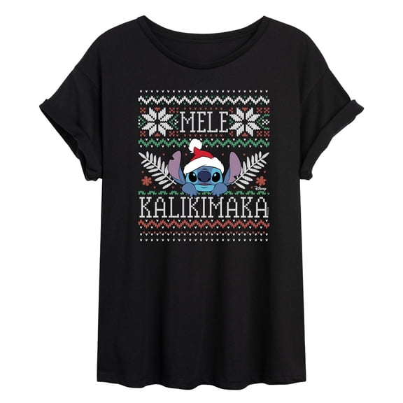 Disney - Stitch Holiday - Women's Oversized Graphic T-Shirt