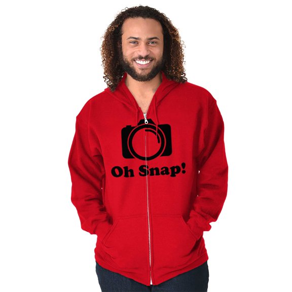 Oh Snap Camera Snapshot Cute Hobby Unisex Fleece Graphic Zip Up Hoodie Brisco Brands 4X