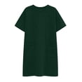 thumbnail image 7 of Summer Beach Dresses for Womens 2026 Oversize Fashion Casual Solid Color Short Sleeve Round Neck Bandage Dress Ladies Skirt, 7 of 7