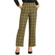 thumbnail image 1 of Pantalones largos rectos de cintura elástica con botones y cremallera de cuadros para mujer Inspire Chic M Verde oscuro, 1 of 6