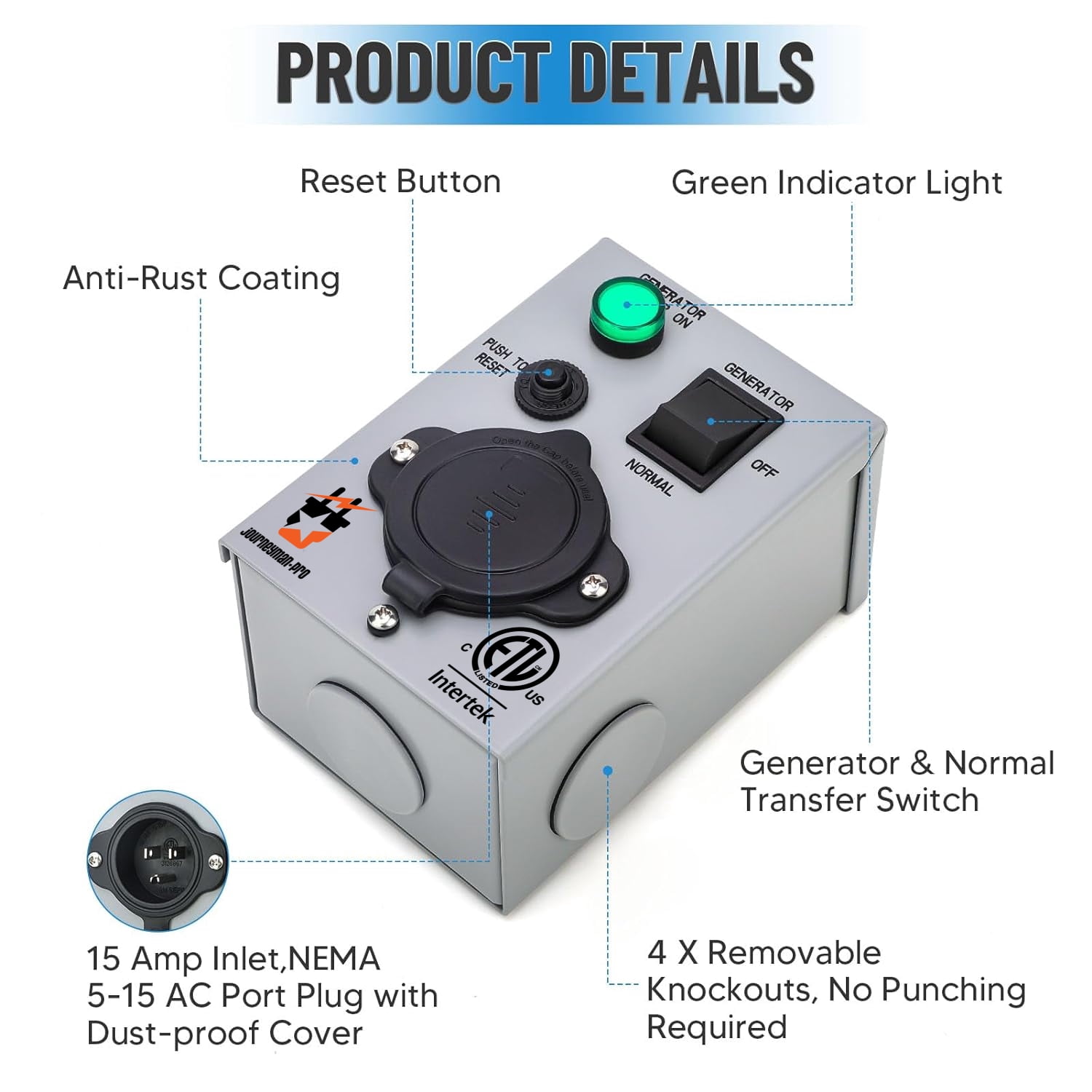 Journeyman-Pro HTS15-MANv1, 15A 110/120/125V 1875W, Gray Single Circuit Breaker