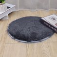 thumbnail image 3 of Grey Round Rug Faux Fur Sheepskin Area Rugs Fluffy Plush Carpet Washable Shaggy Mat for Dorm Preppy Room Decor, 1.3 ft, 3 of 7