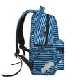 thumbnail image 4 of Haiem Sharks on White Blue Striped Printed School Backpack,Casual Travel Lightweight Backpack,Durable Comfortable Multifunctional Backpack,Laptop Backpack, 4 of 5