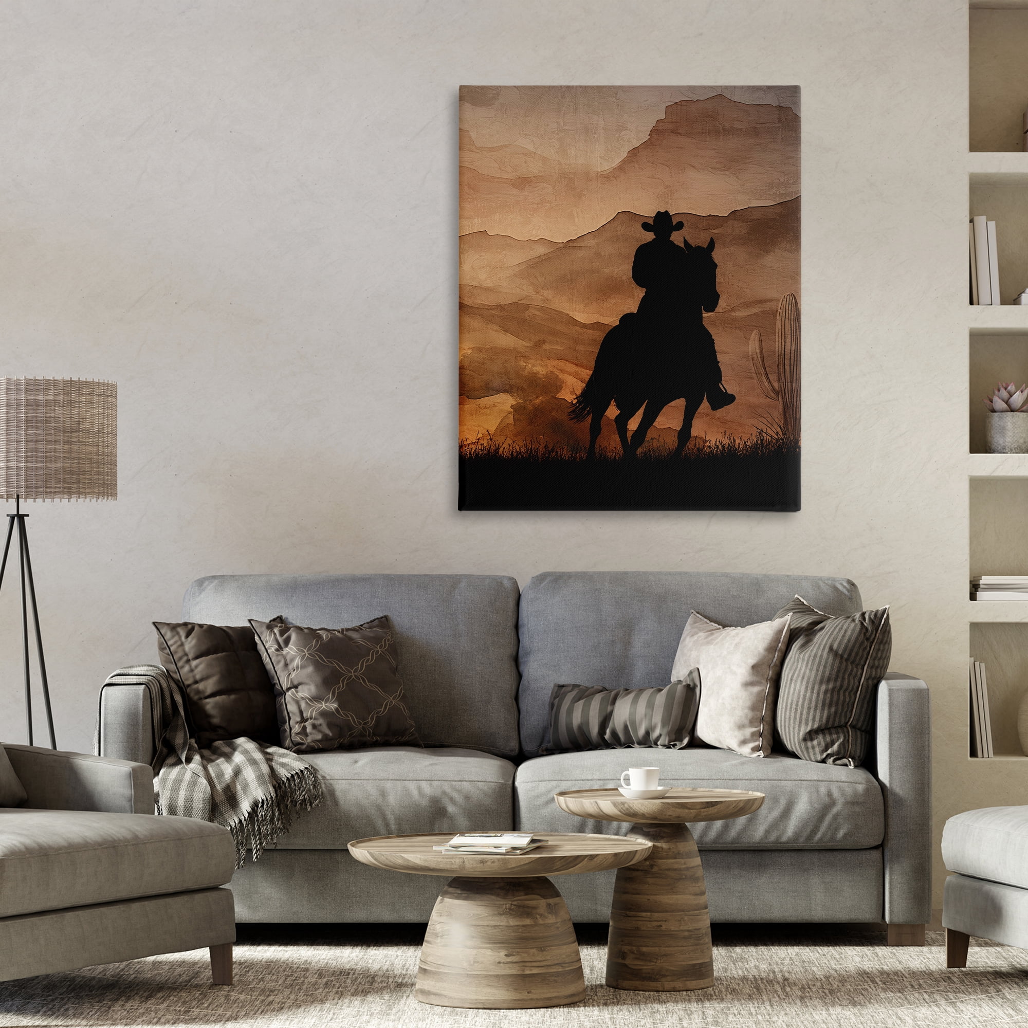 Stupell Industries Cowboy's Sunset Ride Canvas Wall Art, design by Kim Allen