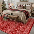 thumbnail image 4 of WIPONKEN Bohemian 6x9 Christmas Rug，Soft Indoor Floor Carpet, Non-Slip Modern Holiday Decor for Living Room Bedroom,Red Festive Accent, 4 of 7