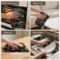 thumbnail image 5 of 6 Pcs Funny Kitchen Towels,Green Red Controllers Games Icons Black Pattern Microfiber Dish Towels,Kitchen Tea Towels,Kitchen Towel Set (18" X 26"), 5 of 7