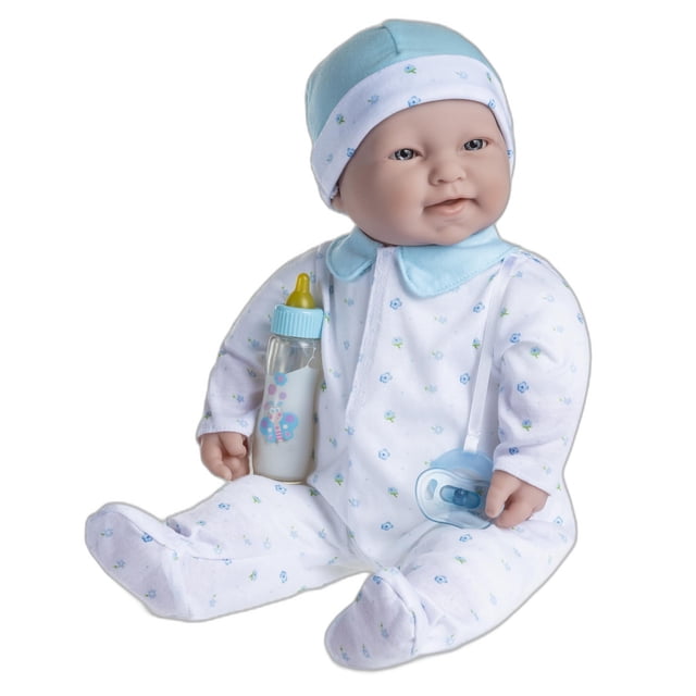Muñeca bebé caucásica de cuerpo suave grande de 20 pulgadas | JC Toys - La Bebé | Lavable | Conjunto azul removible con gorro y chupete | Para niños 2 años +