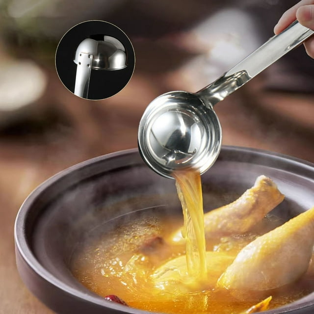 Tableware Stainless Steel Soup Spoon with Ergonomic Handle and Hook End for Hanging Kitchen Tableware Easy to Hang Inside Pot Practical Cooking Serving Tool