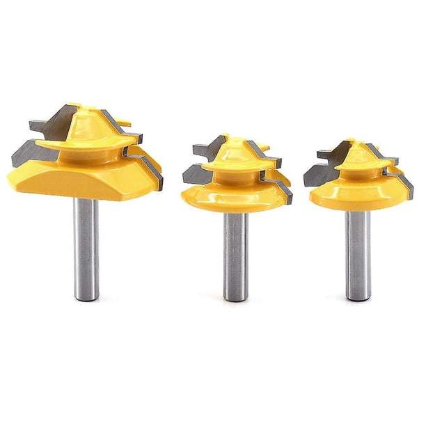 2023 - 3 Piece 45 Degree Locking Miter Router Bits 8mm, 1-3/8